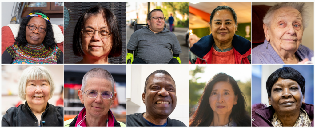 faces of diverse older adults